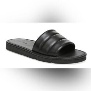 VINCE Olina Slide Sandal Black Leather Sz 11